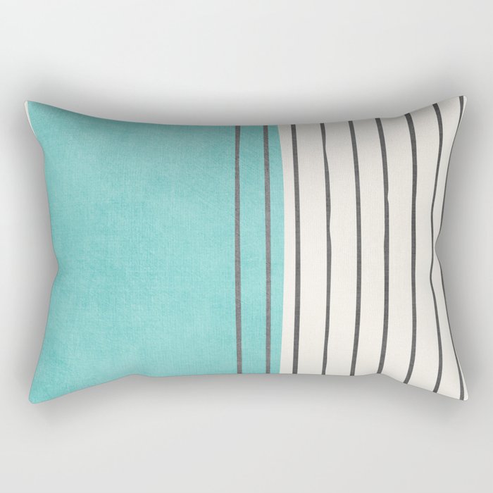 Turquoise Aqua Abstract Minimalist Art Rectangular Pillow Gallery Image 2