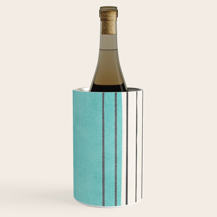 Turquoise Aqua Abstract Minimalist Art Wine Chiller Gallery Image 1