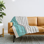 Turquoise Aqua Abstract Minimalist Art Throw Blanket Gallery Image 1