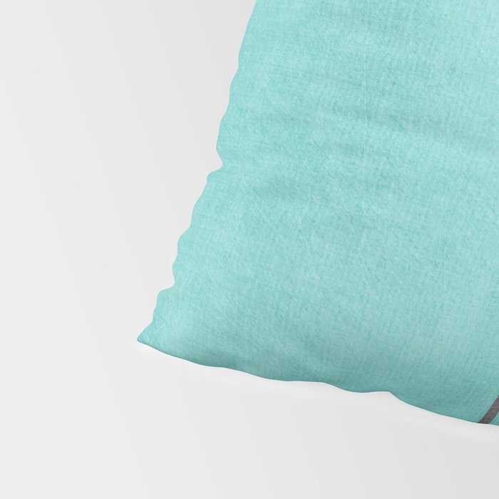 Turquoise Aqua Abstract Minimalist Art Pillow Sham Gallery Image 4