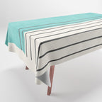 Turquoise Aqua Abstract Minimalist Art Tablecloth Gallery Image 1