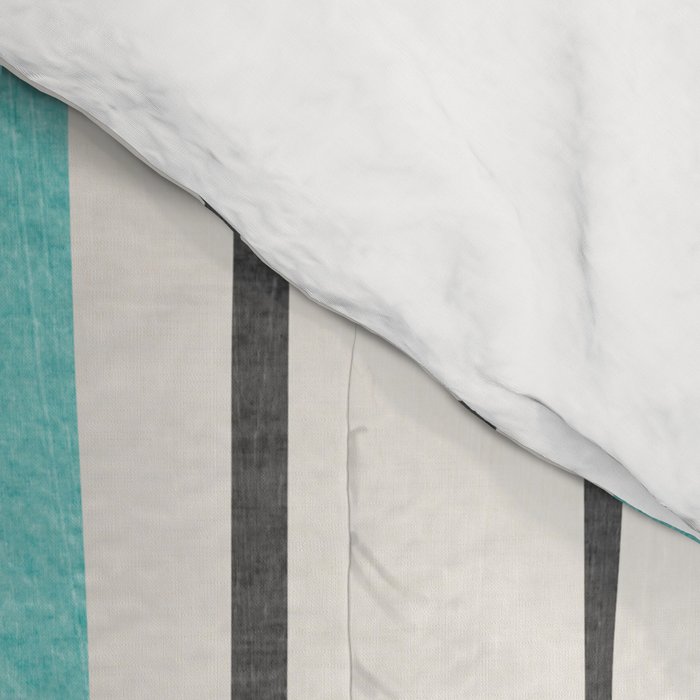 Turquoise Aqua Abstract Minimalist Art Comforter Gallery Image 4