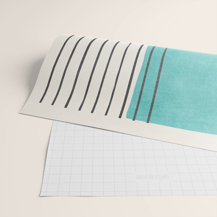 Turquoise Aqua Abstract Minimalist Art Wrapping Paper Gallery Image 2