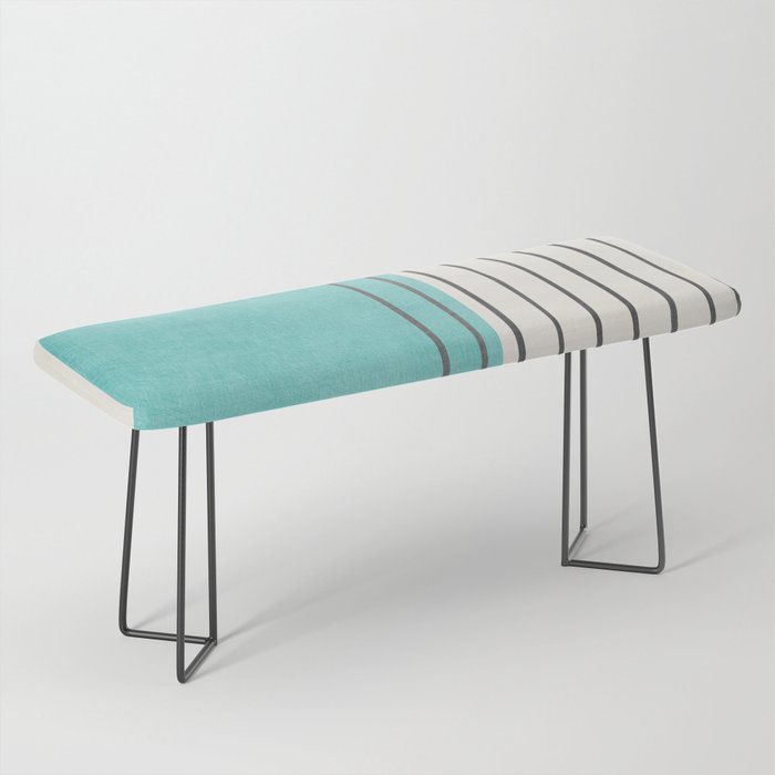 Turquoise Aqua Abstract Minimalist Art Bench Gallery Image 1