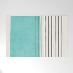 Turquoise Aqua Abstract Minimalist Art Welcome Mat Gallery Image 1
