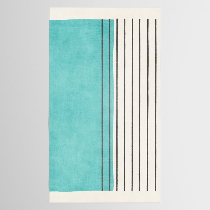 Turquoise Aqua Abstract Minimalist Art Tablecloth Gallery Image 2