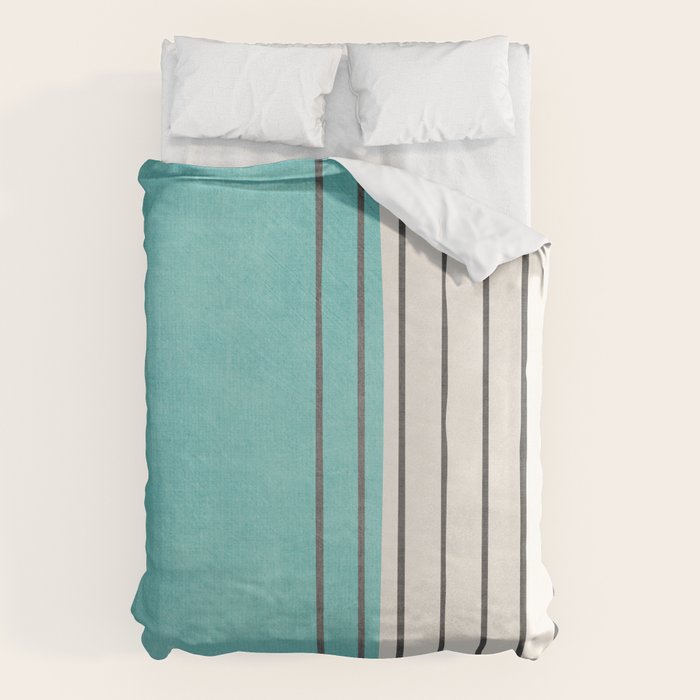 Turquoise Aqua Abstract Minimalist Art Duvet Cover Gallery Image 1