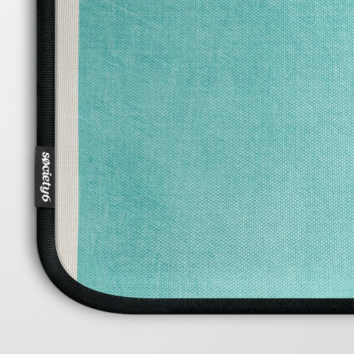 Turquoise Aqua Abstract Minimalist Art Laptop Sleeve Gallery Image 3