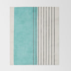 Turquoise Aqua Abstract Minimalist Art Throw Blanket Gallery Image 2