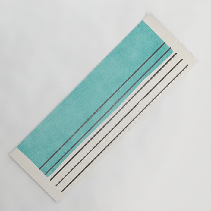 Turquoise Aqua Abstract Minimalist Art Yoga Mat Gallery Image 1