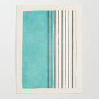 Turquoise Aqua Abstract Minimalist Art Poster Gallery Image 4