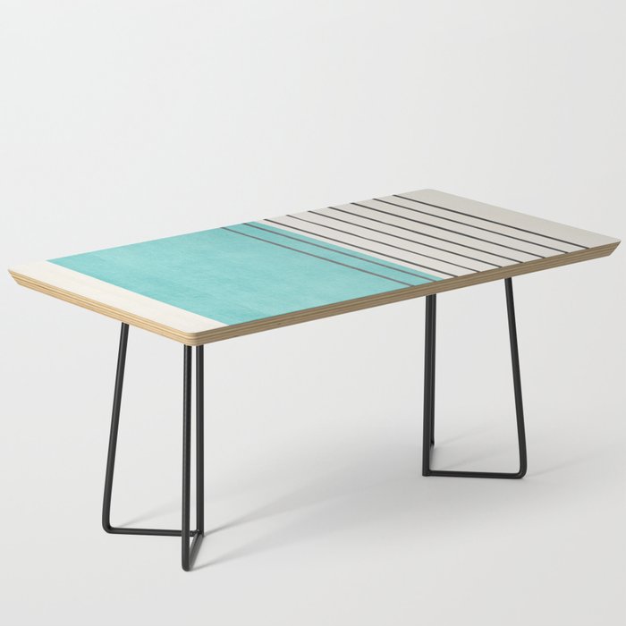 Turquoise Aqua Abstract Minimalist Art Coffee Table Gallery Image 1
