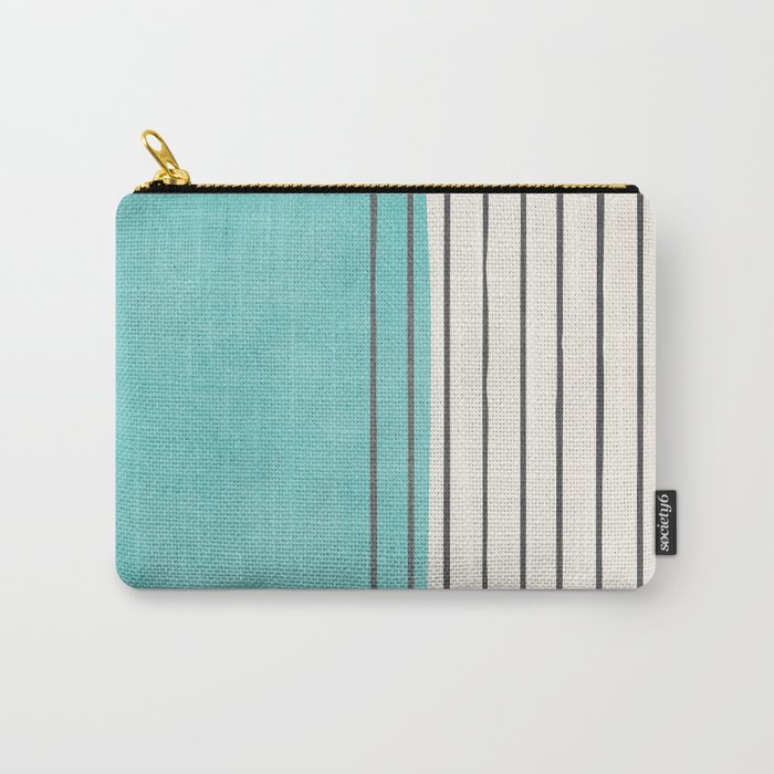 Turquoise Aqua Abstract Minimalist Art Carry All Pouch Gallery Image 1