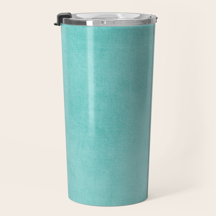 Turquoise Aqua Abstract Minimalist Art Travel Mug Gallery Image 3