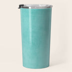 Turquoise Aqua Abstract Minimalist Art Travel Mug Gallery Image 3