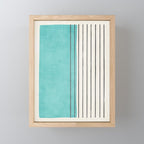 Turquoise Aqua Abstract Minimalist Art Mini Art Print Gallery Image 1