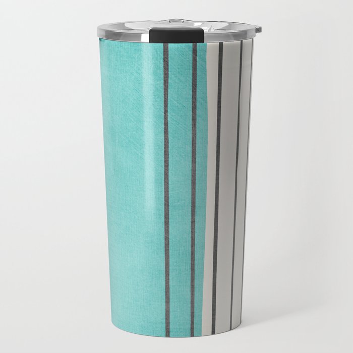 Turquoise Aqua Abstract Minimalist Art Travel Mug Gallery Image 1