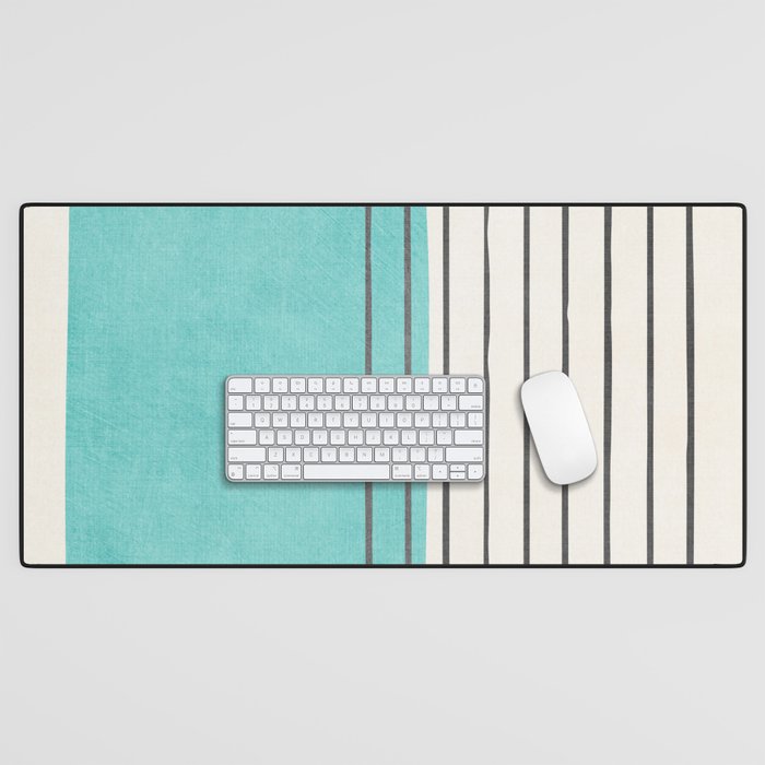 Turquoise Aqua Abstract Minimalist Art Desk Mat Gallery Image 1