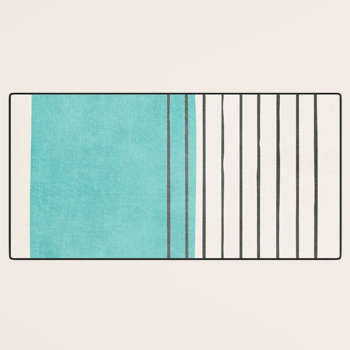 Turquoise Aqua Abstract Minimalist Art Desk Mat Gallery Image 3