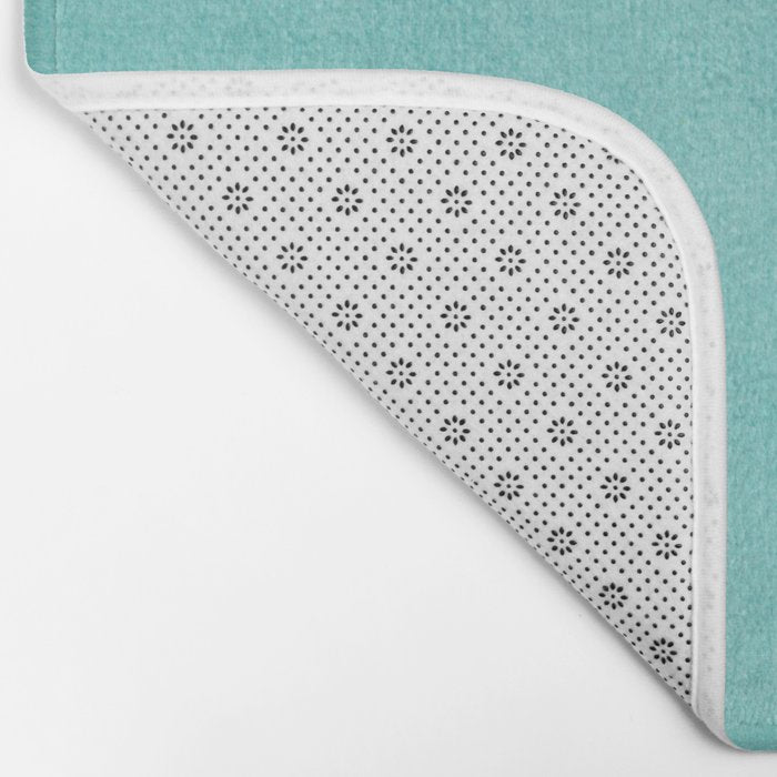 Turquoise Aqua Abstract Minimalist Art Bath Mat Gallery Image 2