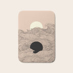 Abstract landscape yin yang moon & sun ocean wave  Bath Mat Gallery Image 1