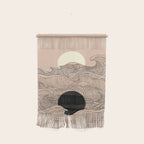 Abstract landscape yin yang moon & sun ocean wave  Wall Hanging Gallery Image 1