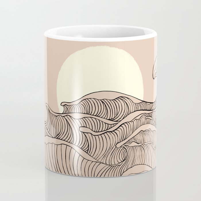 Abstract landscape yin yang moon & sun ocean wave  Coffee Mug Gallery Image 4