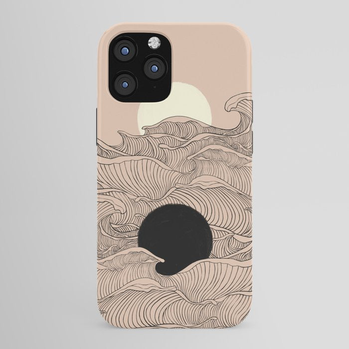 Abstract landscape yin yang moon & sun ocean wave  iPhone Case Gallery Image 43
