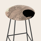 Abstract landscape yin yang moon & sun ocean wave  Stool Gallery Image 2