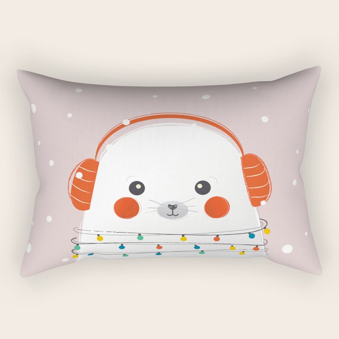 Christmas Animals - Cute Seal Rectangular Pillow Gallery Image 2