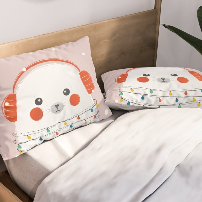 Christmas Animals - Cute Seal Pillow Sham Gallery Image 2