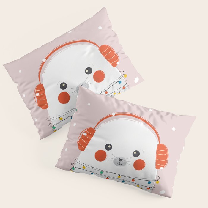 Christmas Animals - Cute Seal Pillow Sham Gallery Image 3