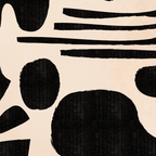 Abstract Mid-Century Modern Black and Beige Composition Coffee Mug Gallery Image 2
