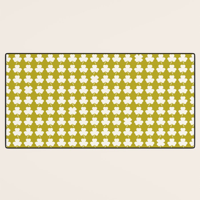 Clovers XX Chartreuse Botanical Pattern Desk Mat Gallery Image 3