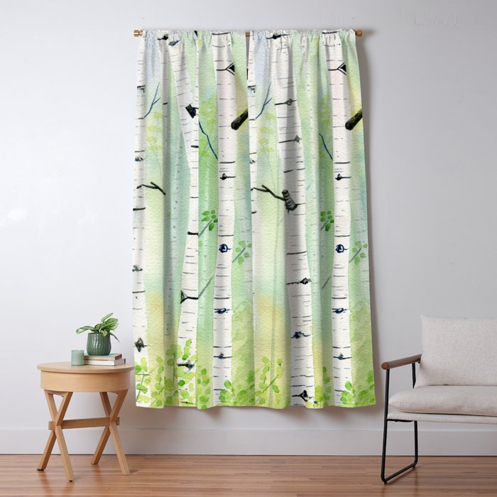 Birch Trees 2  Window Curtain Gallery Image 1