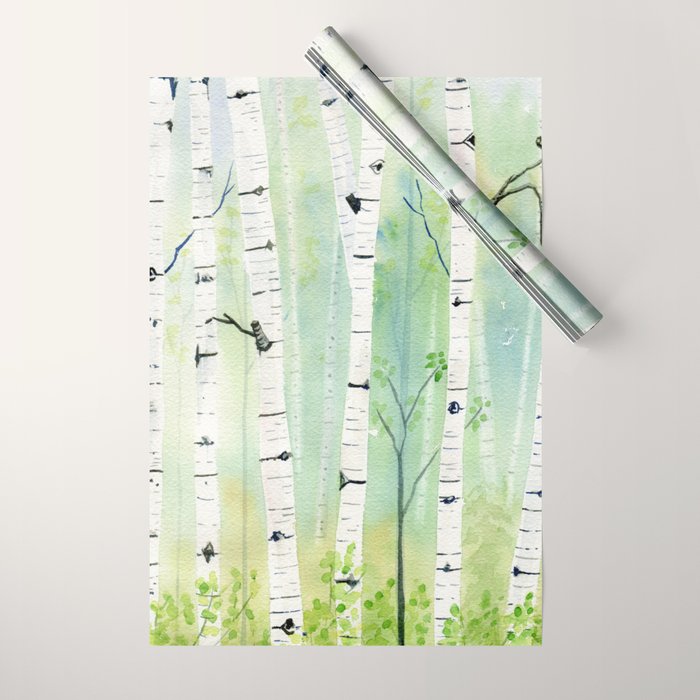 Birch Trees 2  Wrapping Paper Gallery Image 1