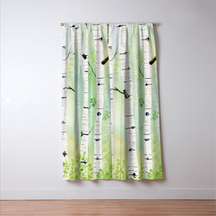 Birch Trees 2  Window Curtain Gallery Image 3