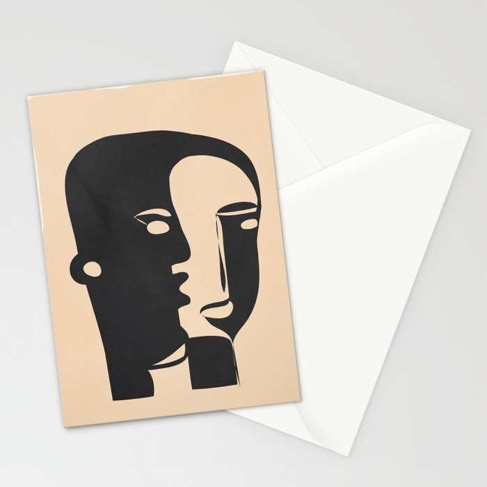 Pair of the Abstract Masks 08 Stationery Card Gallery Image 2