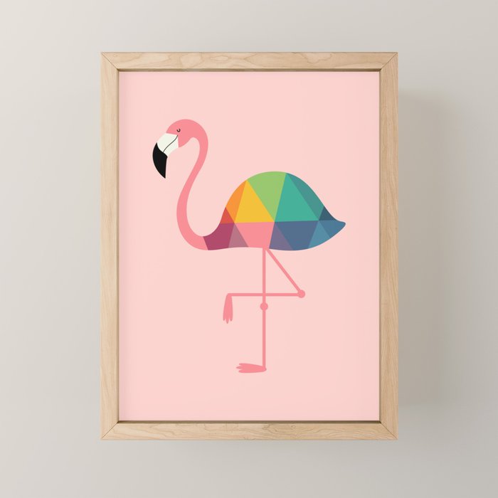 Rainbow Flamingo Mini Art Print Gallery Image 1