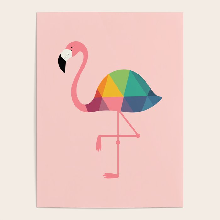 Rainbow Flamingo Poster Gallery Image 1