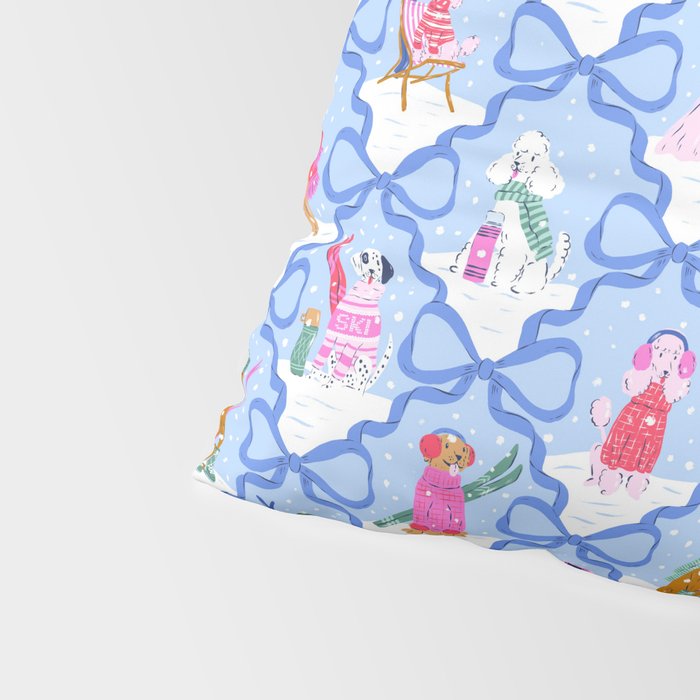 Apres Ski Dogs with Bows Pillow Sham Gallery Image 4