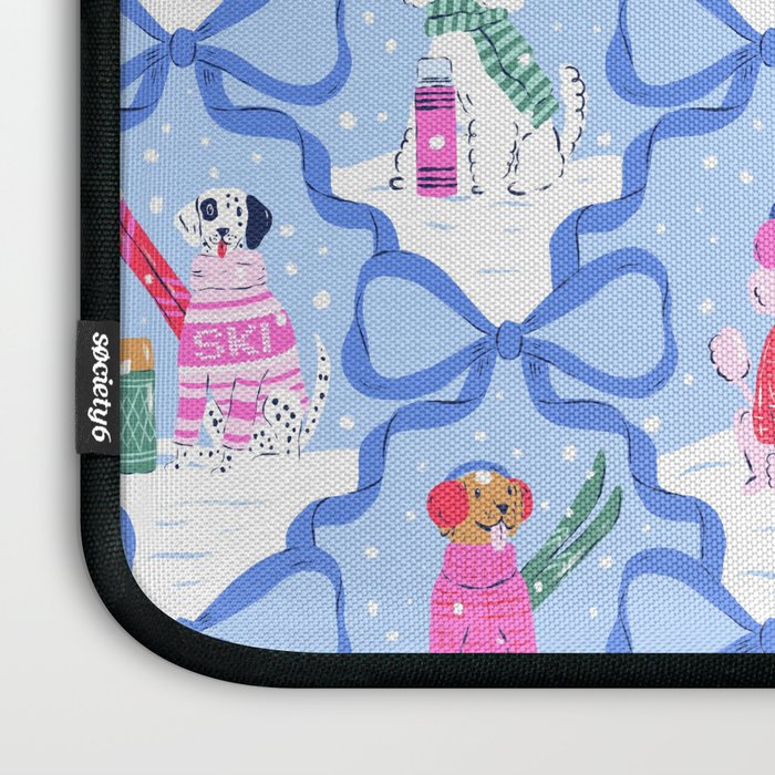 Apres Ski Dogs with Bows Laptop Sleeve Gallery Image 3