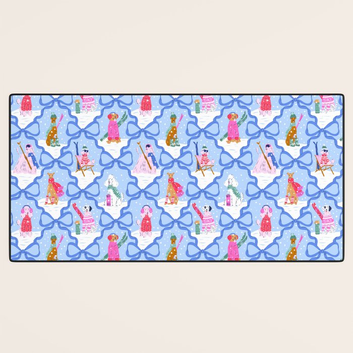 Apres Ski Dogs with Bows Desk Mat Gallery Image 3