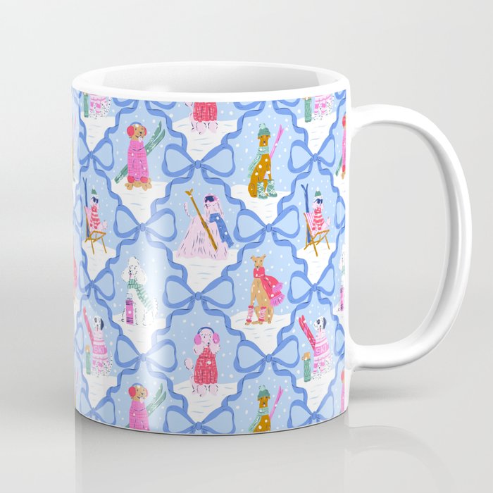 Apres Ski Dogs with Bows Coffee Mug Gallery Image 1