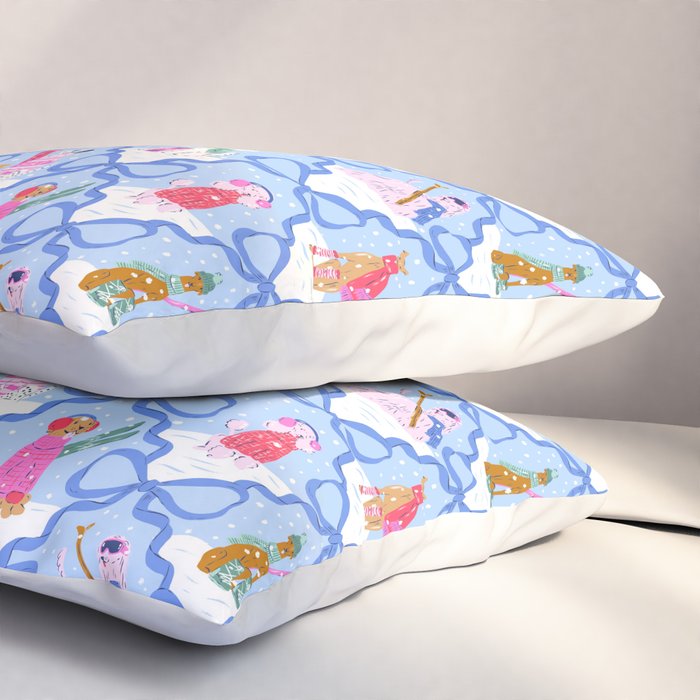 Apres Ski Dogs with Bows Pillow Sham Gallery Image 3