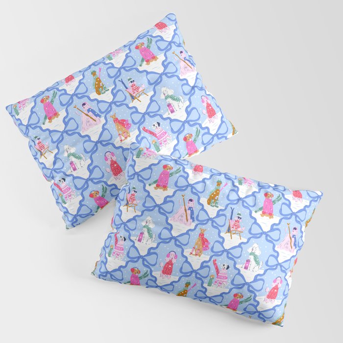 Apres Ski Dogs with Bows Pillow Sham Gallery Image 3