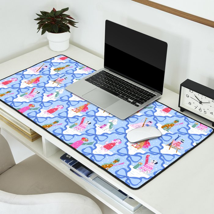Apres Ski Dogs with Bows Desk Mat Gallery Image 2