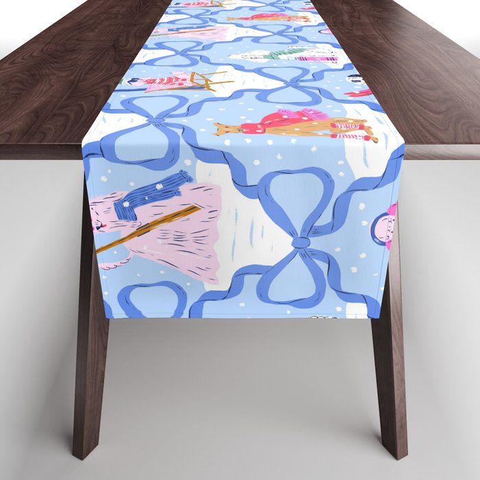 Apres Ski Dogs with Bows Table Runner Gallery Image 1