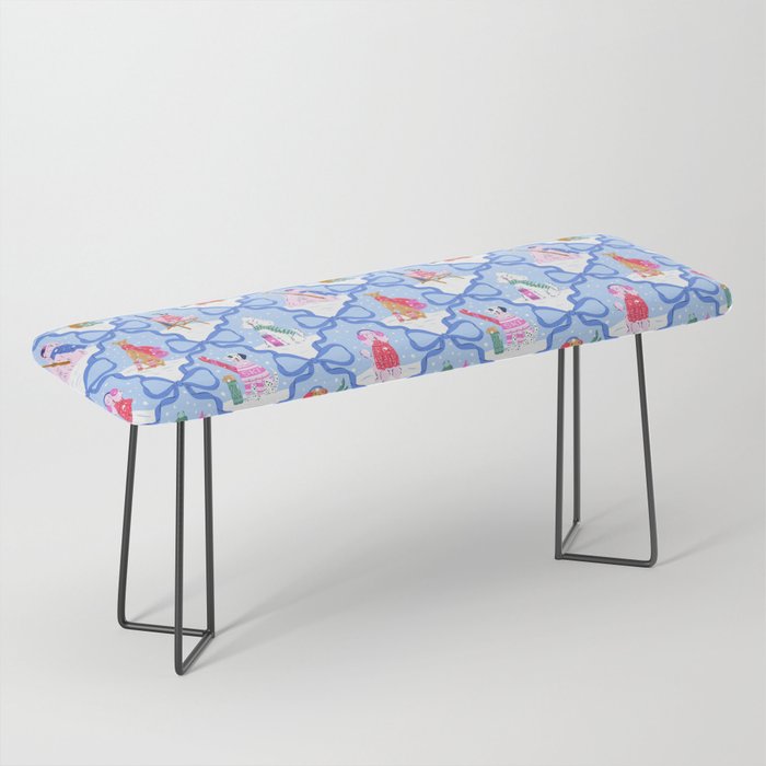 Apres Ski Dogs with Bows Bench Gallery Image 1
