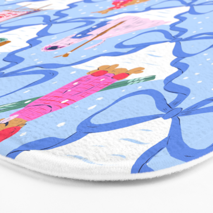 Apres Ski Dogs with Bows Bath Mat Gallery Image 3
